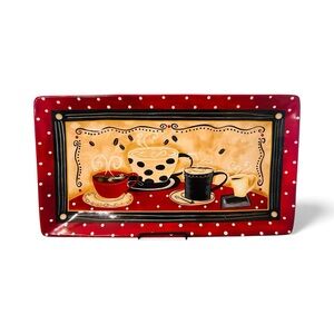 International Coffee Cafe Rectangular Platter 18” Long